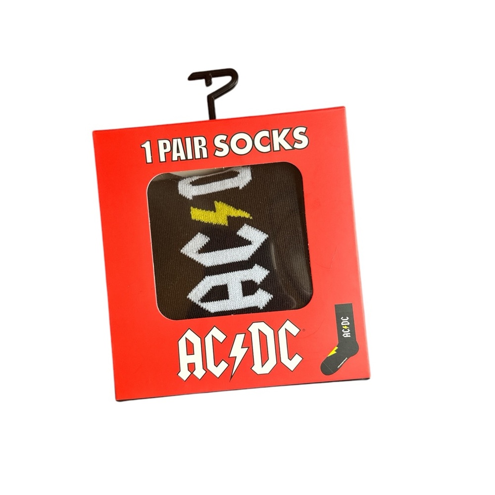 AC/DC Black Socks with Yellow Lightning Bolt